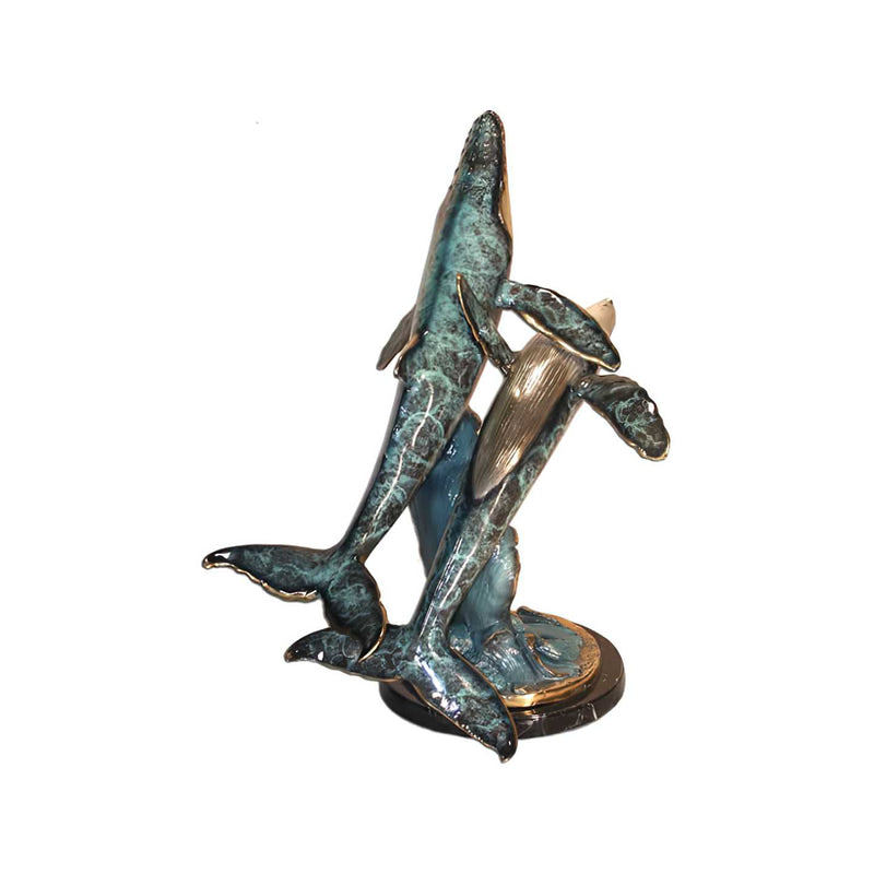 Two Humpback Whales Bronze Sculpture