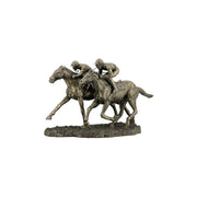 Two Jockeys Racing Sculpture