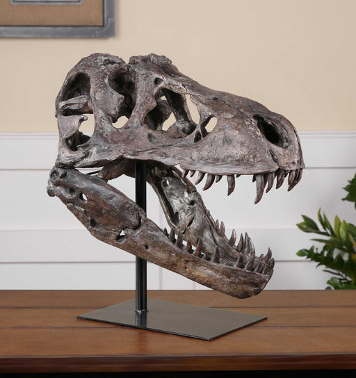 Tyrannosaurus Dinosaur Head Sculpture