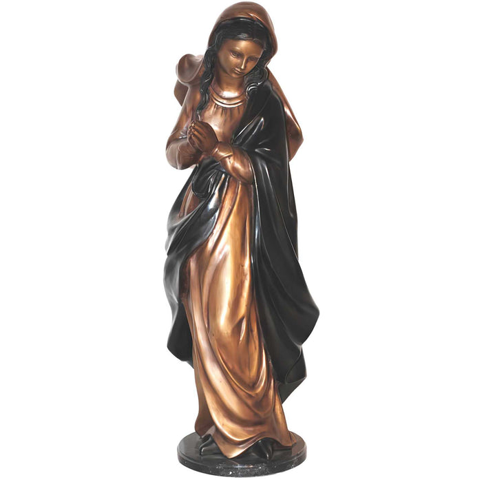 Virgin Mary Praying Sculpture- Bronze