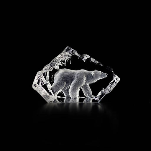 Walking Polar Bear Figurine- Crystal by Mats Jonasson