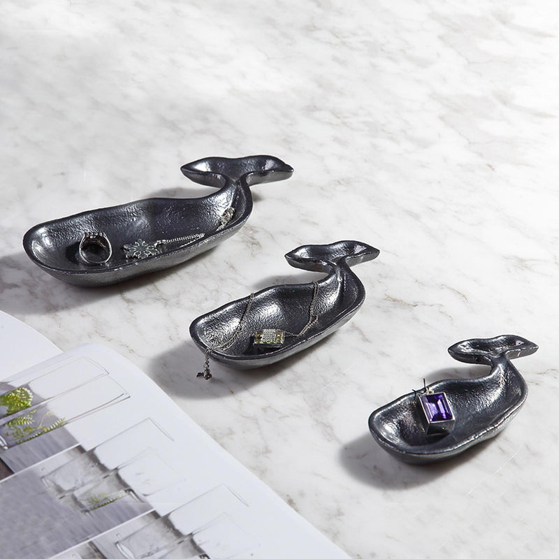 Whale Dishes-Jewelry Trays, Set of 3 by San Pacific International/SPI Home