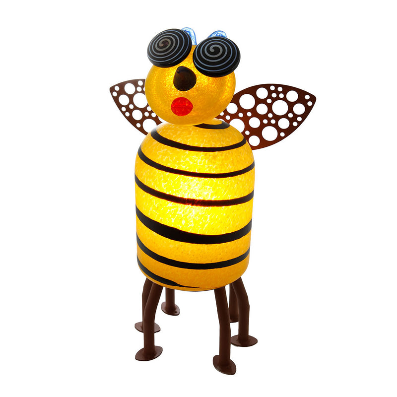 Whimsical Bee Garden Sculpture Glass