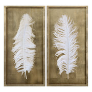 White Feathers Gold Shadow Box Set