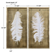 White Feathers Gold Shadow Boxes