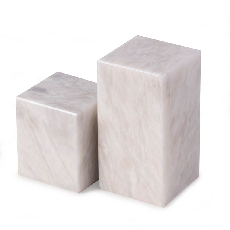 Marble Cube Design Bookends Set