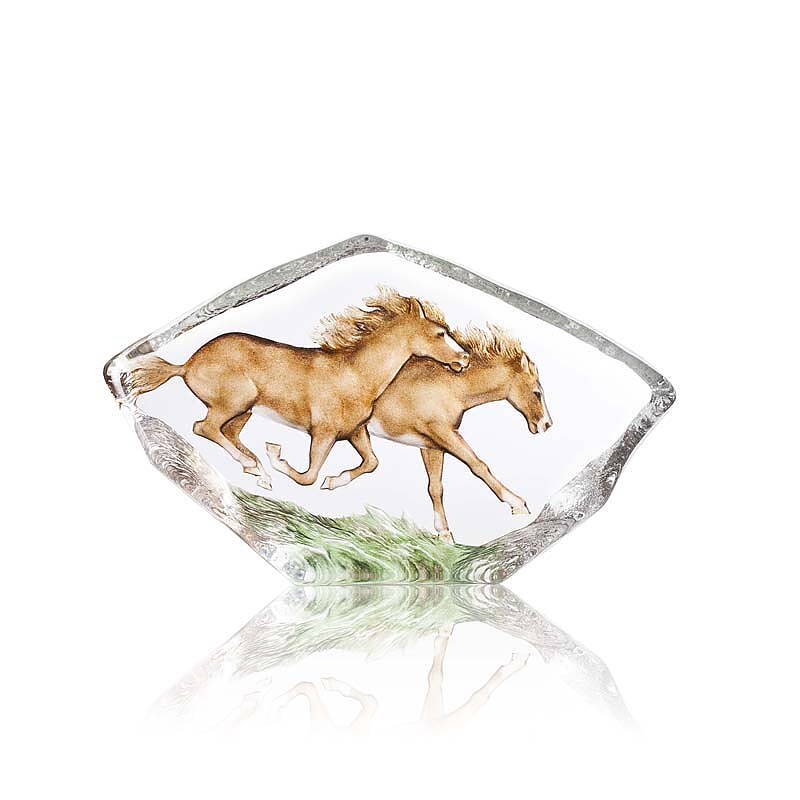 Wild Horses Crystal Sculpture-Large by Mats Jonasson