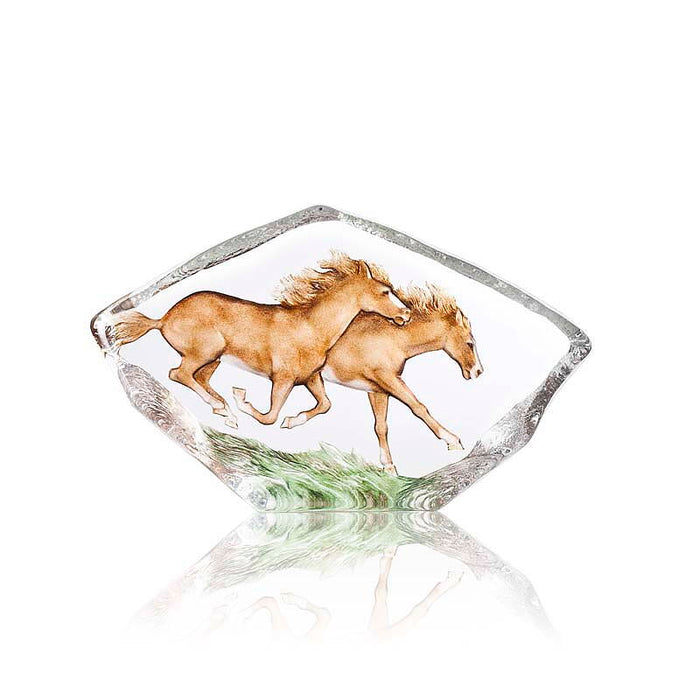 Wild Horses Crystal Sculpture-Large by Mats Jonasson
