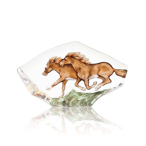 Wild Horses Crystal Sculpture-Small by Mats Jonasson