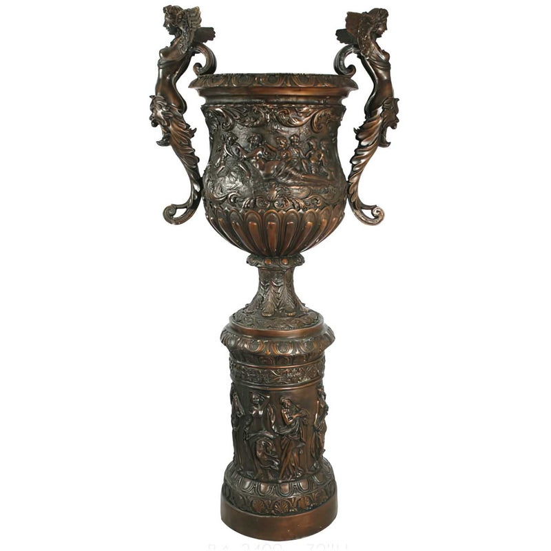 Winged Lady on Column- Bronze Urn