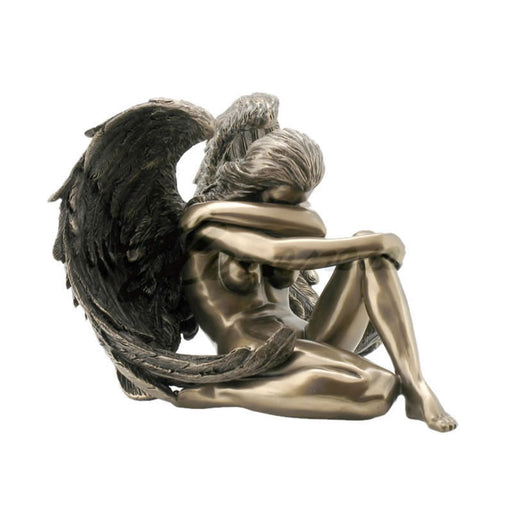 Winged Nude Female Sitting Figurine