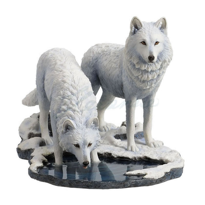 Winter Warriors Wolves Statue