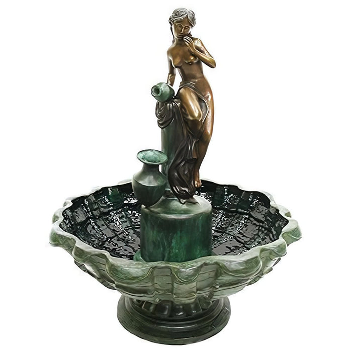 Woman with Vessels Bronze Fountain