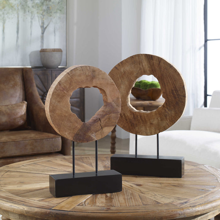 Wood Rings Sculpture Set