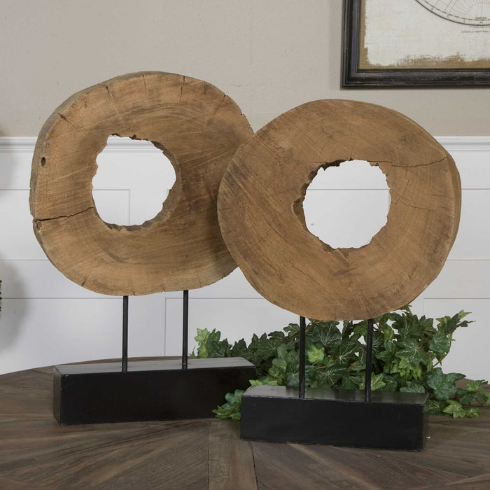 Wood Rings Sculpture Set