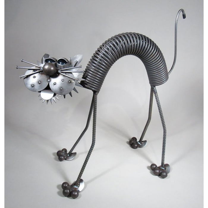 Scaredy Cat Recycled Metal Sculpture