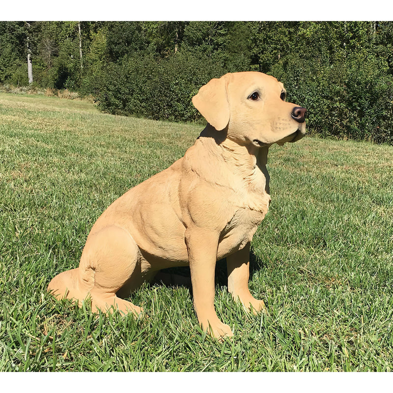 Yellow Labrador Retriever Statue- Side View In Grass