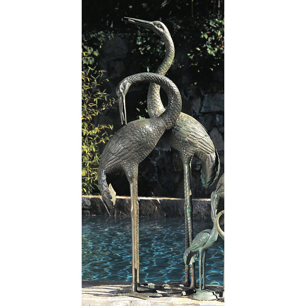 crane fountain statues fountains extra sculptures pair metal bird prayer sculpture allsculptures brass yard bronze baron features