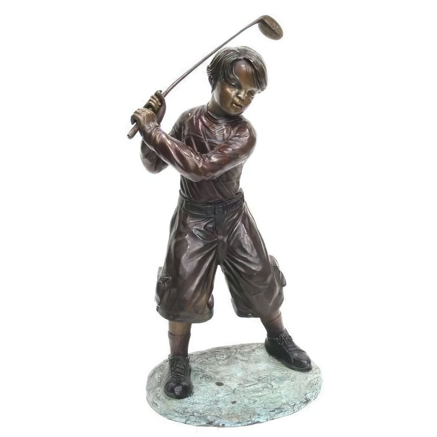 Bronze Boy Playing Golf Statue, Bronze, KTP1039 ...