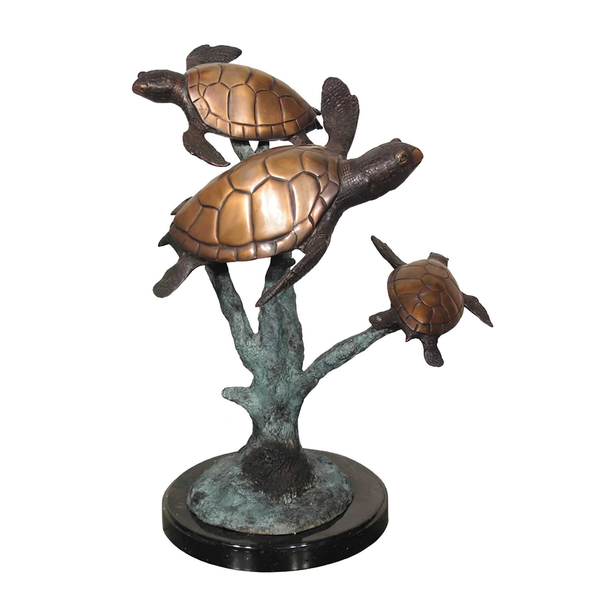 Three Swimming Turtles Bronze Statue, Bronze, KTV58472NA ...