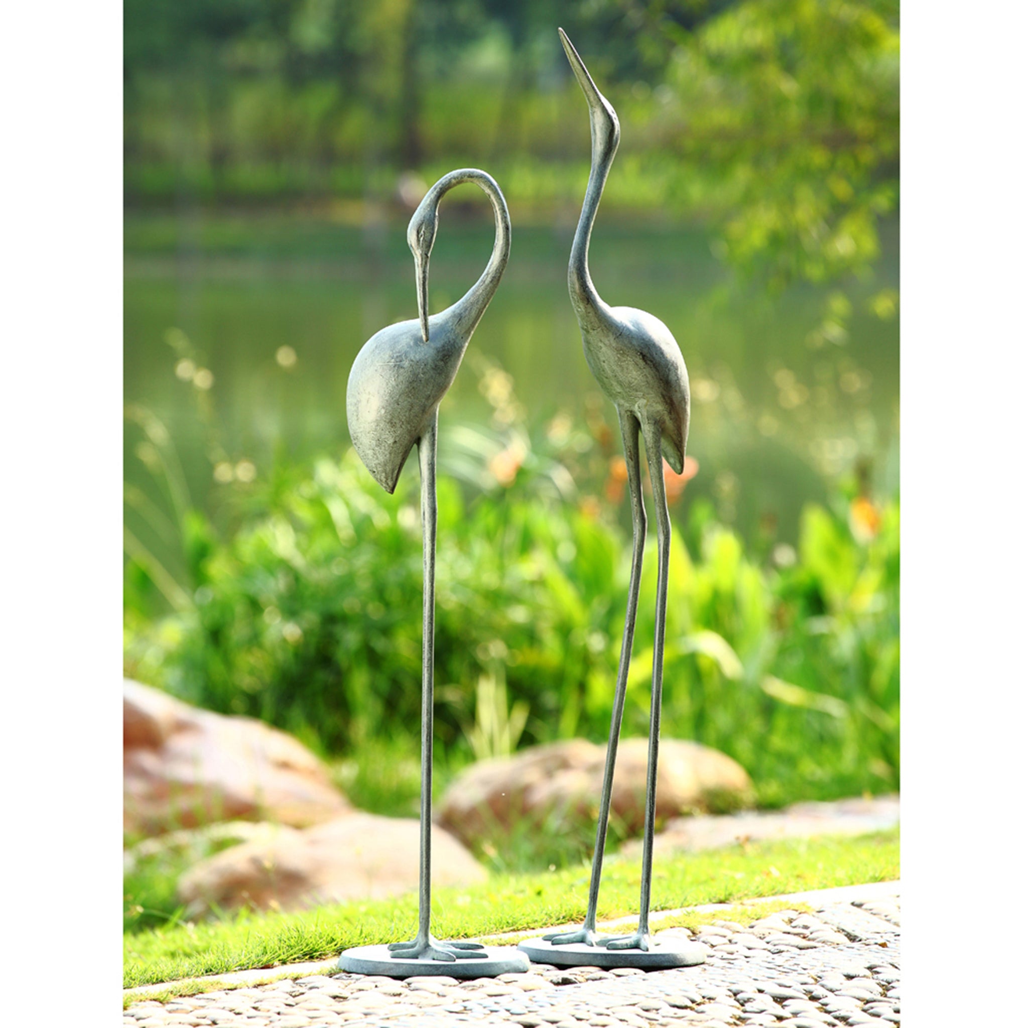 Contemplative Garden Crane Statue Pair, SPI-San-Pacific-International ...